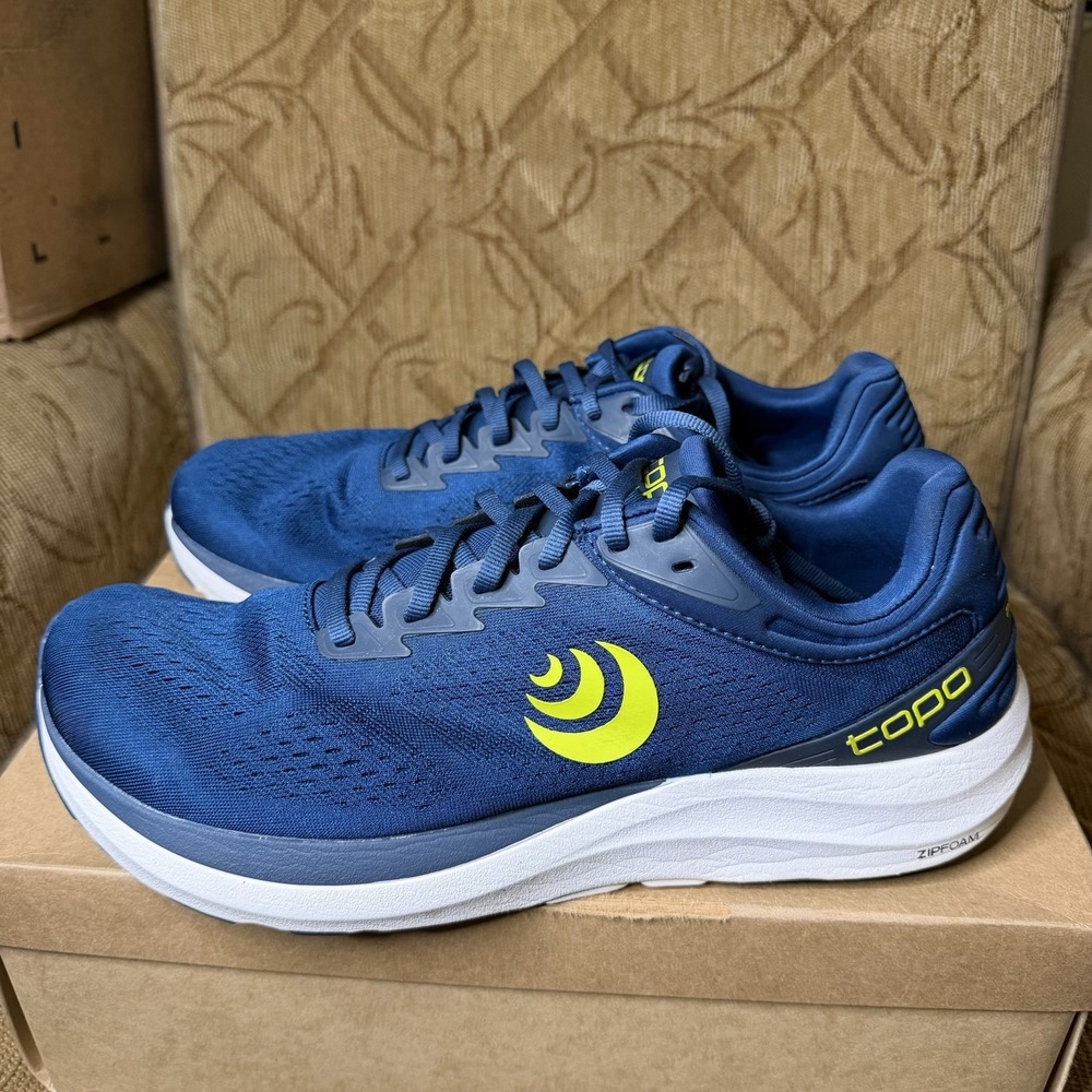 Topo Athletic Phantom 3 Men's Size 12.5 Blue Lime Road Running Shoes Sneaker - Picture 2 of 10